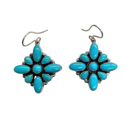 Sleeping Beauty Turquoise Star Dangle Earrings