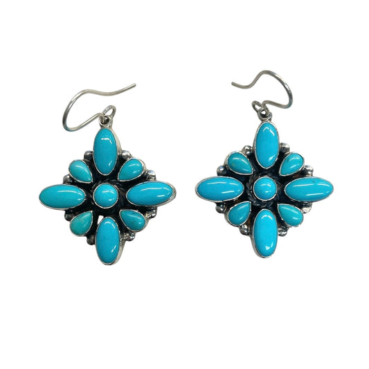 Sleeping Beauty Turquoise Star Dangle Earrings