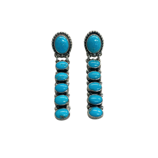 Sleeping Beauty Turquoise Oval Drop Earrings