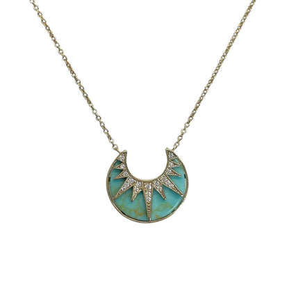 Turquoise Sunburst Pendant Necklace