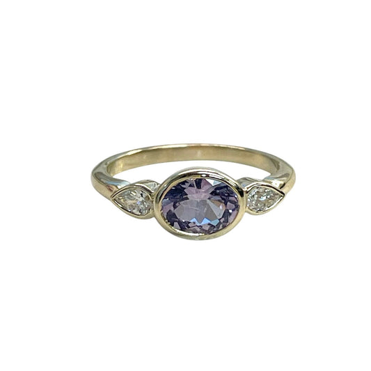 Lavender Spinel and Lab Grown Diamond Ring