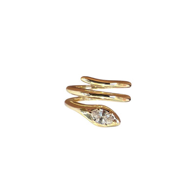 Snake Pinky Ring with Diamond Head