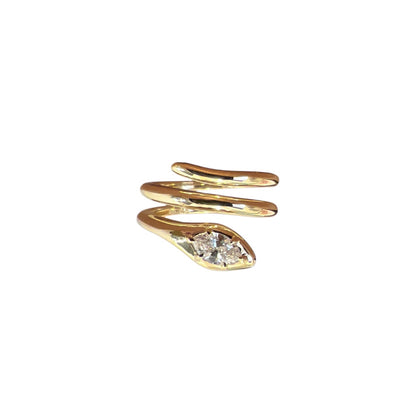 Snake Pinky Ring with Diamond Head