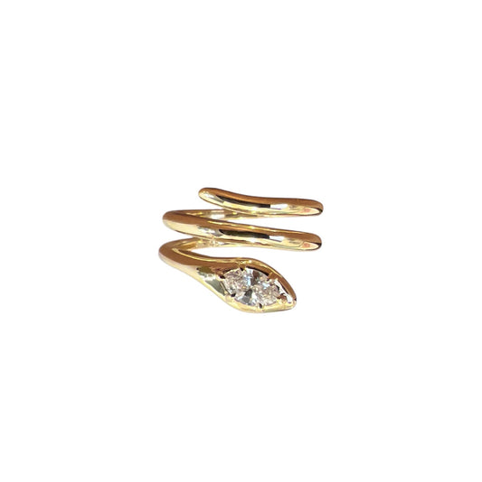 Snake Pinky Ring with Diamond Head