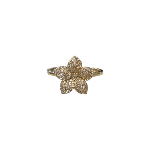 Pave Diamond Flower Ring