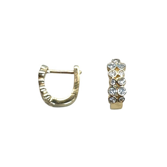 Bezel Set Diamond Huggies