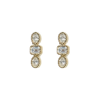 Milgrain Diamond Studs
