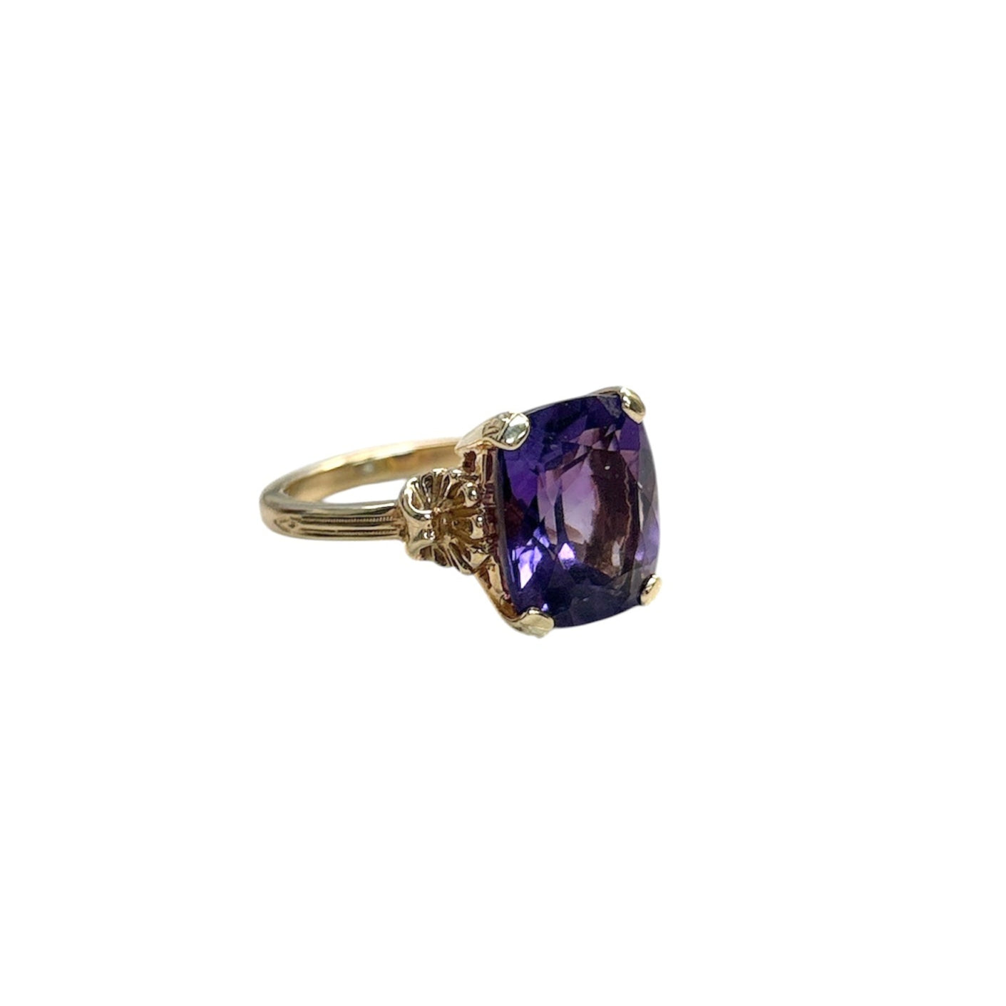 Cushion Cut Amethyst Ring