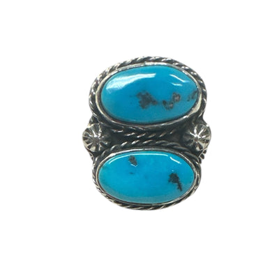 Double Kingman Turquoise Ring