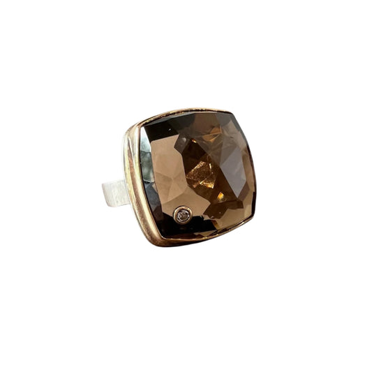 Smokey Quartz with Diamond Accent Ring