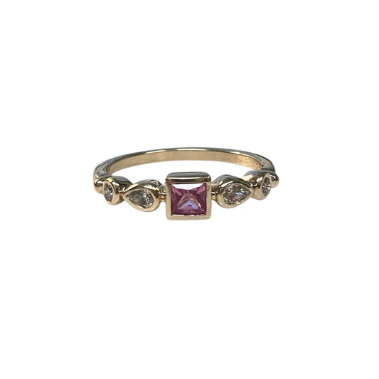 Pink Sapphire and Diamond Ring