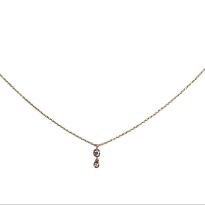 Diamond Bezel Drop Mini Lariat Necklace