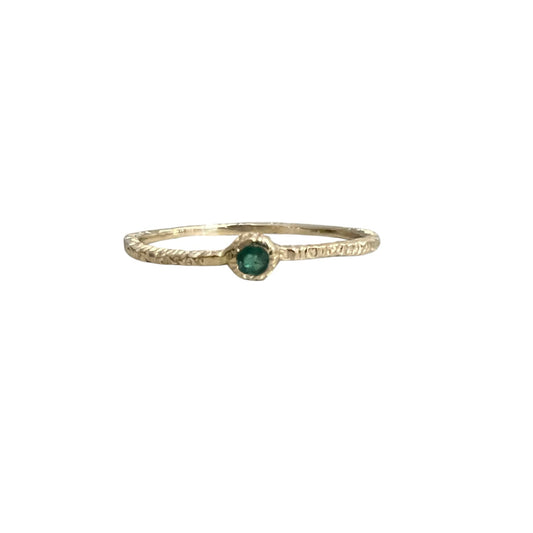 Textured Emerald Ring