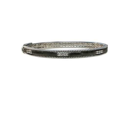 Oxidized Silver Simple Lisse Bangle