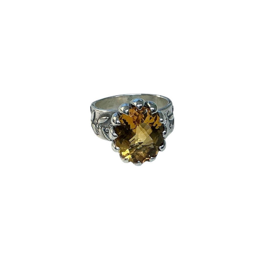 Citrine Flower Ring