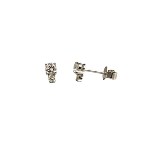 Double Diamond Stud Earrings