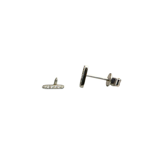 Diamond Bar Stud Earrings