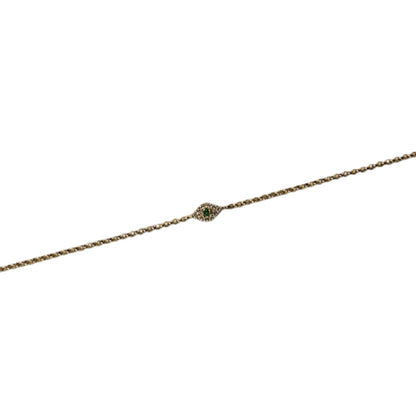 Diamond and Emerald Evil Eye Bracelet
