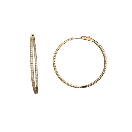 1.14 ctw Inside Out Diamond Hoops