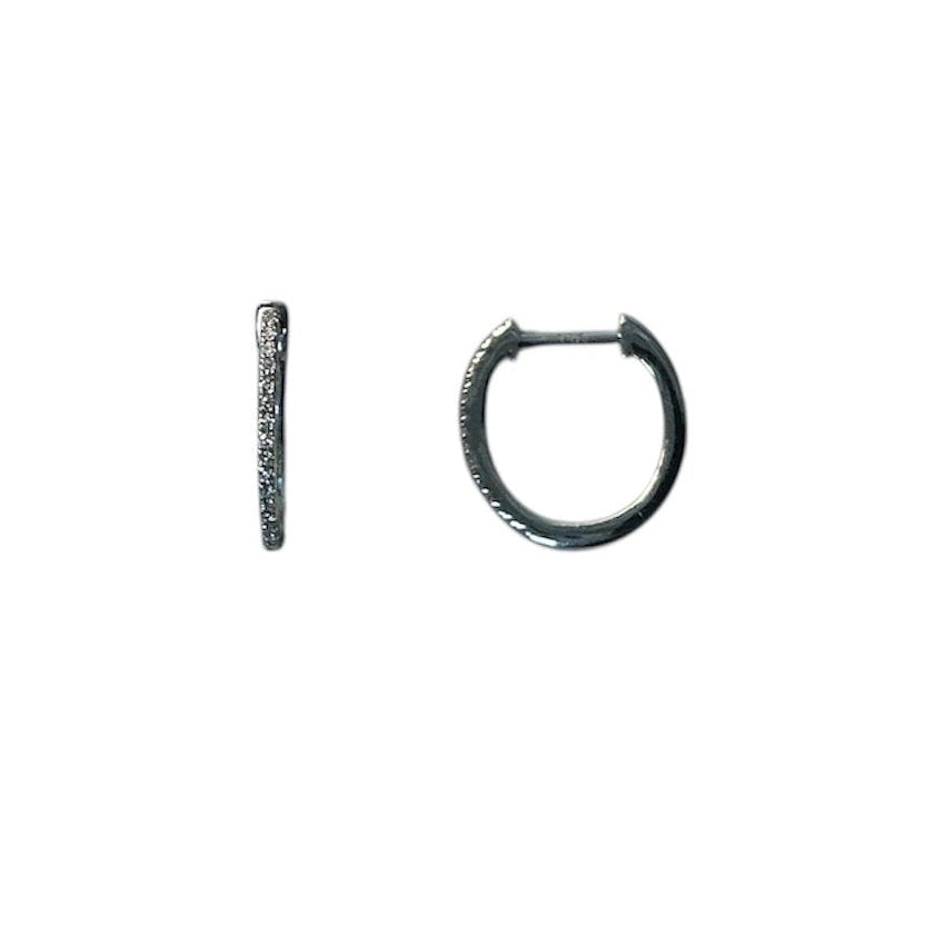 White Gold 0.06 CTW Diamond Huggie Earrings