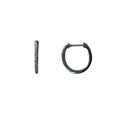 White Gold 0.06 CTW Diamond Huggie Earrings