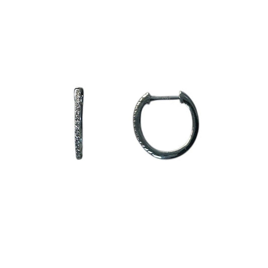 White Gold 0.06 CTW Diamond Huggie Earrings