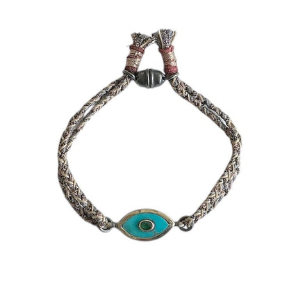 Turquoise and Emerald Mini Evil Eye Bracelet