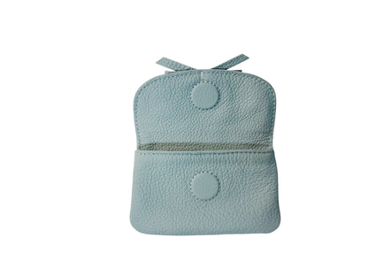 Ice Blue Pebble Grain Petite Case with Bow