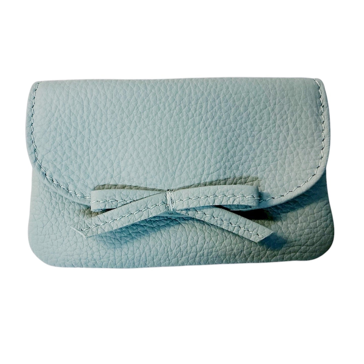 Ice Blue Pebble Grain Petite Case with Bow