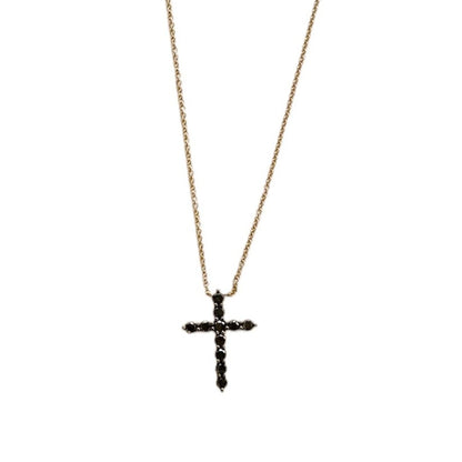 Black Diamond Cross Necklace