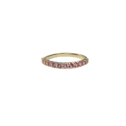 Pink Sapphire Anniversary Band