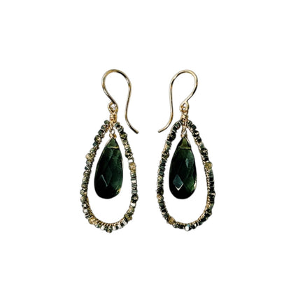Green Drop Earrings