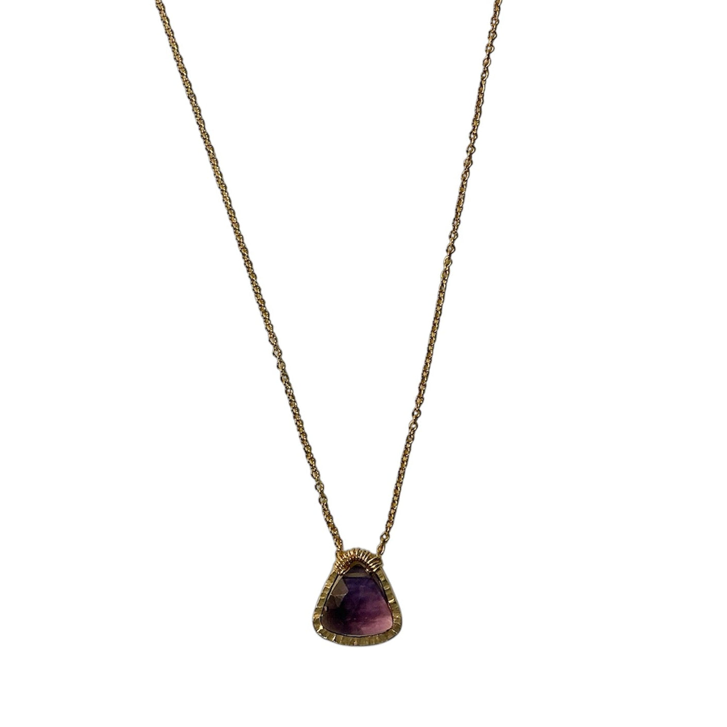 Purple Quartz Drop Necklace