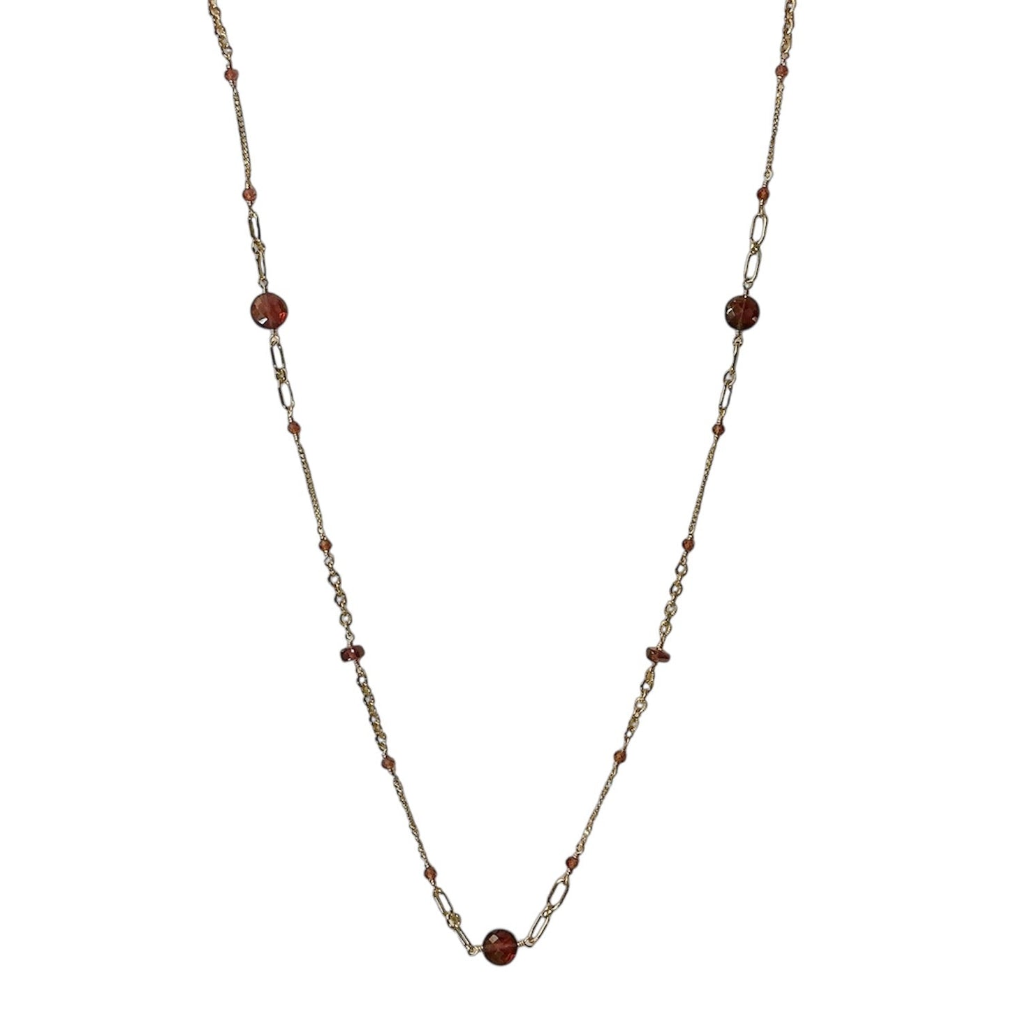 Garnet Mixed Link Necklace