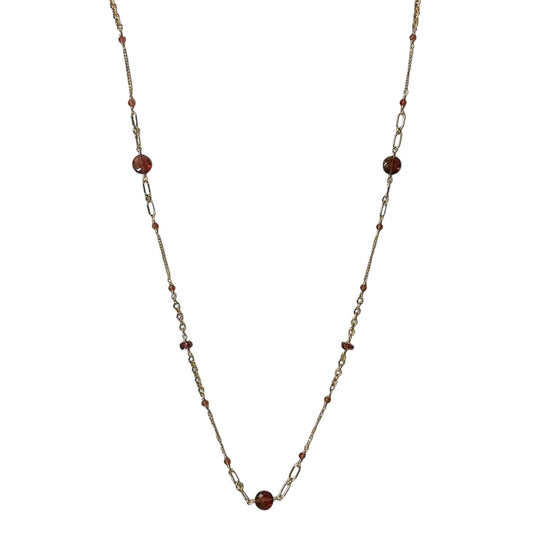 Garnet Mixed Link Necklace