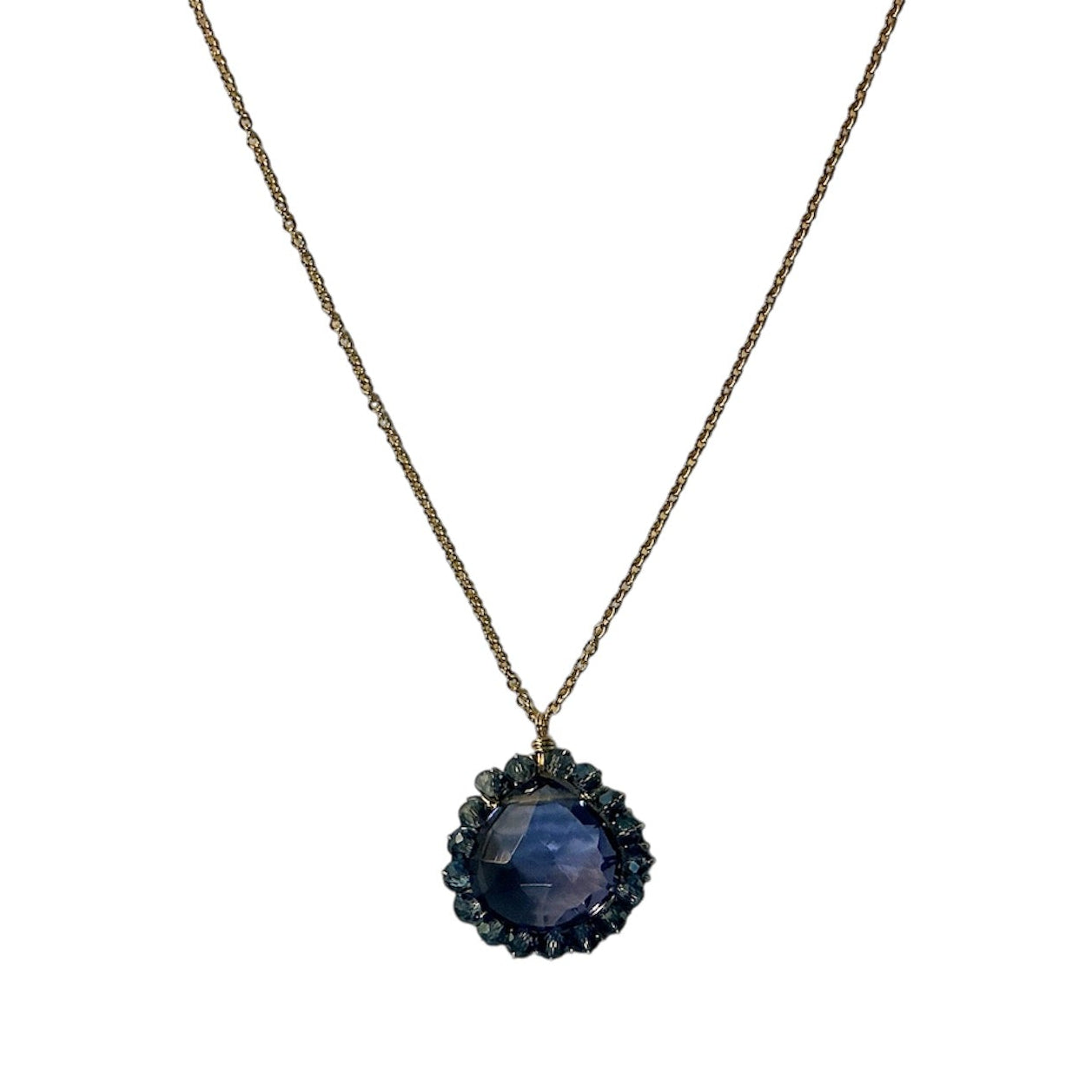 Iolite Quartz Drop Necklace