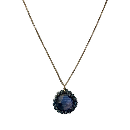 Iolite Quartz Drop Necklace