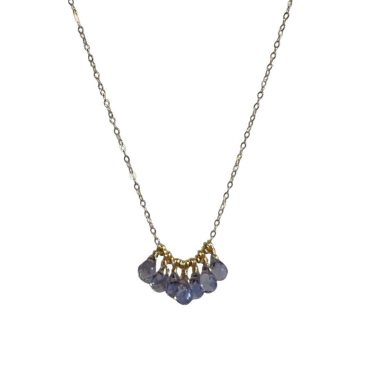 Iolite Quartz Drop Necklace