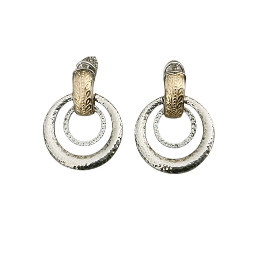 Mixed Metal Green Quartz Earrings