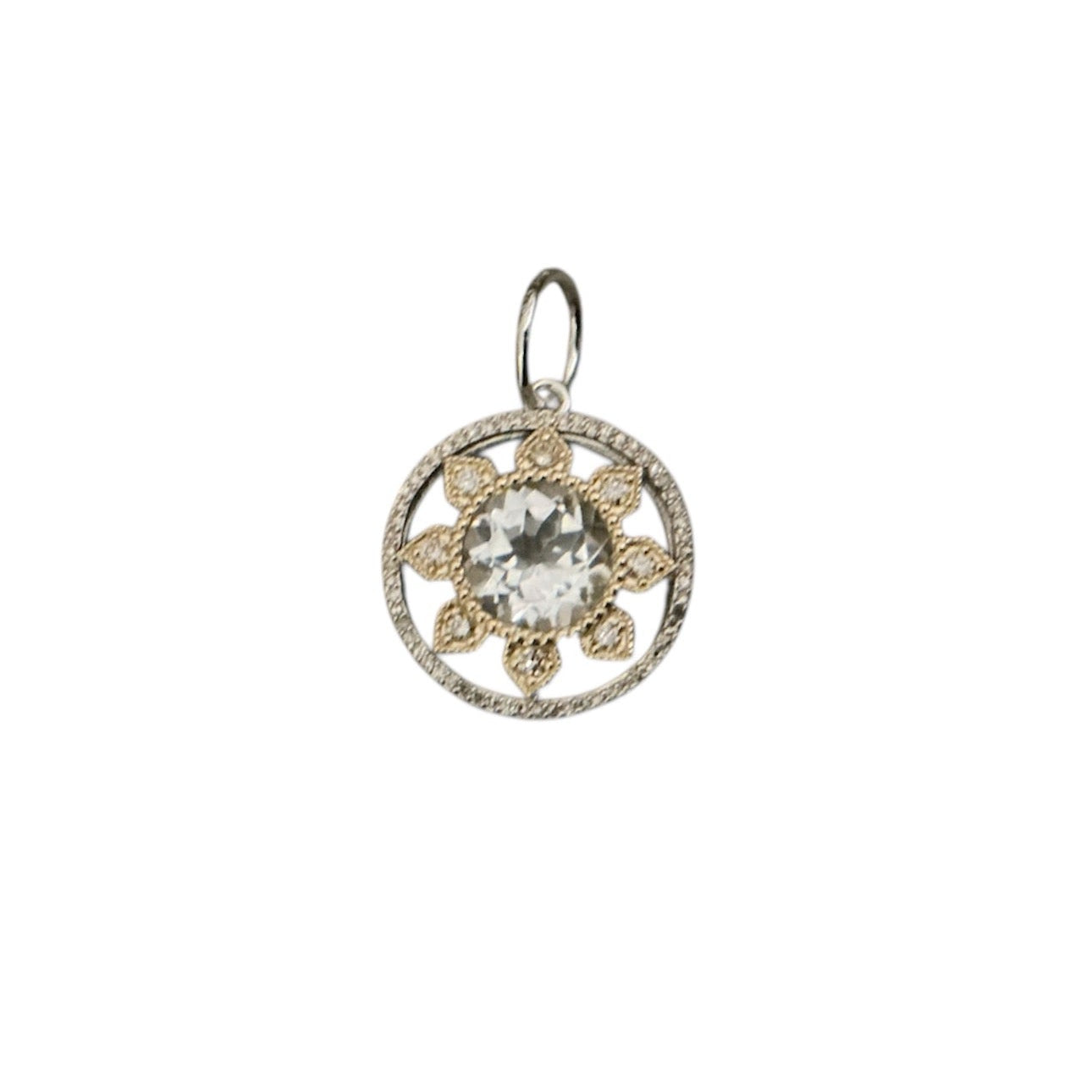 Mixed Metal White Topaz Pendant
