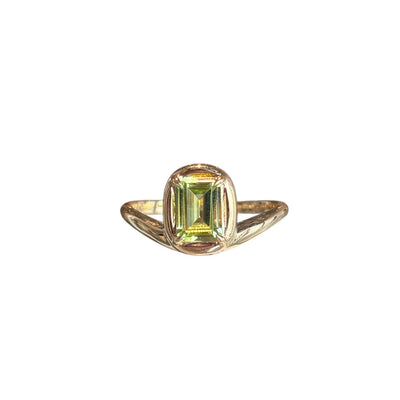 Offset Peridot Ring
