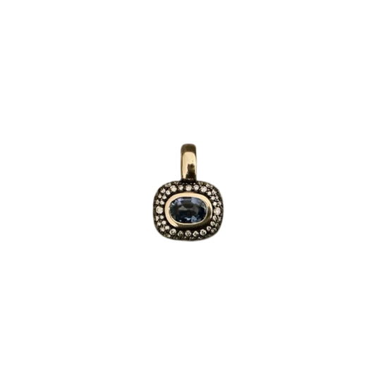 Blue Sapphire Two-Toned Pendant