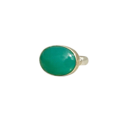 Mixed Metal Chrysoprase Ring