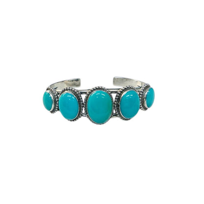 Five Stone Turquoise Cuff Bracelet