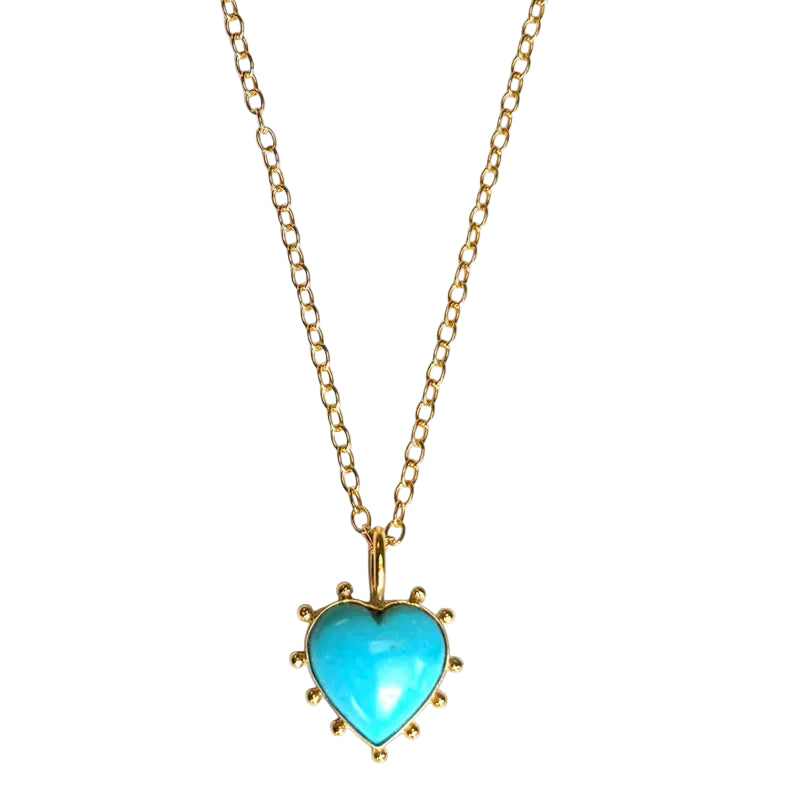 Turquoise Pinwheel Heart Necklace