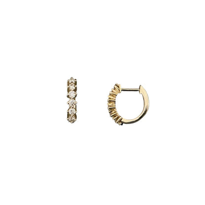 Diamond Prong Set Huggies