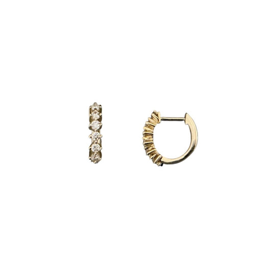 Diamond Prong Set Huggies