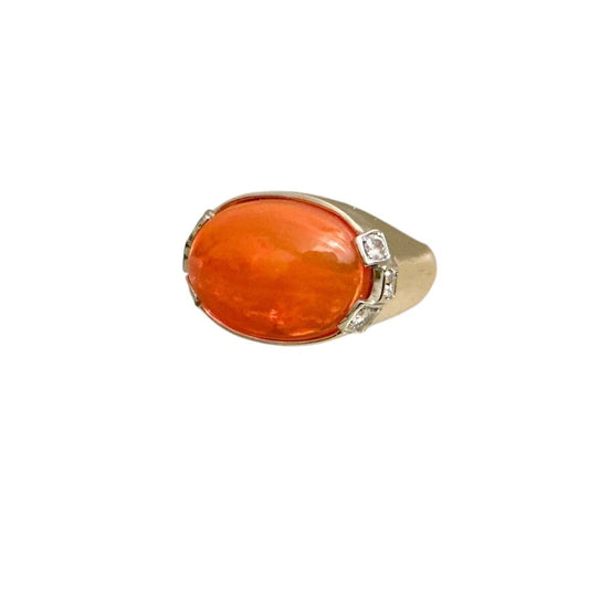 Fire Opal Gold Ring