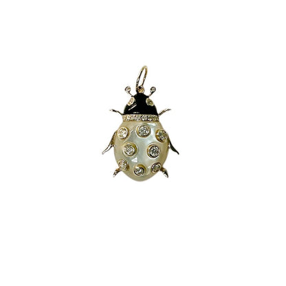 Mother of Pearl and Diamond Ladybug Pendant