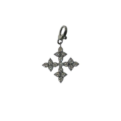 Oxidized Sterling Silver Diamond Cross Pendant
